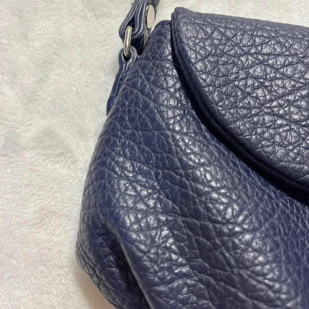 Nine West Navy Mini Crossbody Bag Faux Leather Silver Chain Strap - Picture 3 of 15